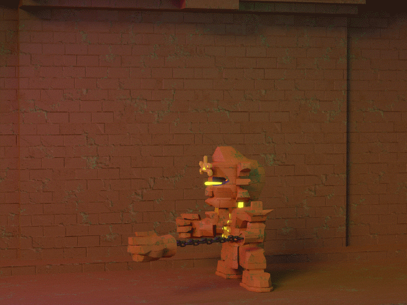 Terraria Boss Golem 3d animation boss bricks game golem jungle low poly statue terraria