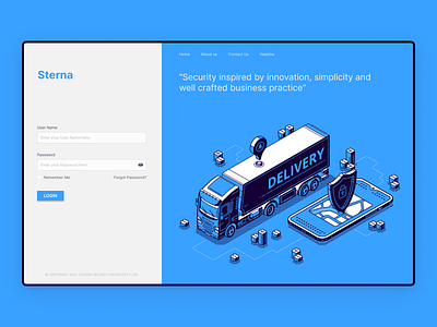 Stern Securities Login Page design illustration security security app security system transport transport app transportation ui ux ux design