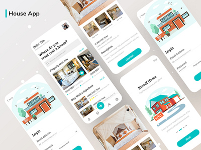 House App abstract app house house illustration houses illustraion mobile mobile app mobile app design psd ui ux vector web
