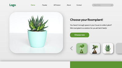 Plant Shop - Hero Header By Rofii design header ui web