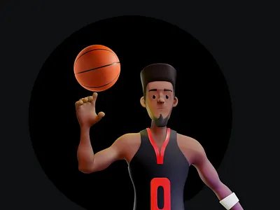 3D Basketball player illustration - Blender Sculpt Study art basketball blender blender3dart creative illustration ilustração mobile ui render ui design