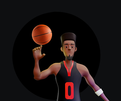 3D Basketball player illustration - Blender Sculpt Study art basketball blender blender3dart creative illustration ilustração mobile ui render ui design