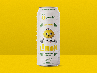 O Yeah! Lemon Sparkling Water badges brand branding custom type fruit fun identity illustration jay master design lemon logo organic packaging print prints sparkling water typogaphy typography weightlifting weights