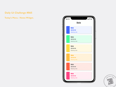 Daily Ui Challenge #065 : Notes Widget. adobe xd dailydesign dailyui dailyuichallenge design everydaycreatives kaholidesign noteswidget ui デザイン 毎日クリエイティブ