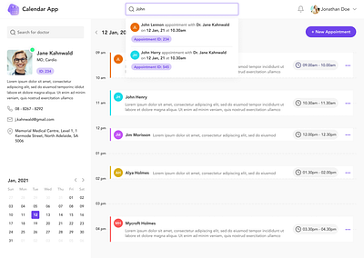 Doctor Calendar appointment calendar calendar app doctor schedule
