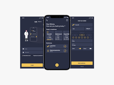 MedReminder app app design application design illustration illustrator photoshop software ui user interface ux