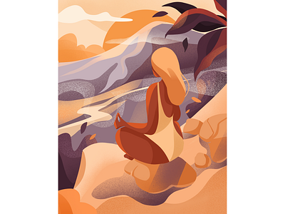 Meditation female illustration illustration illustration art landscape landscape illustration meditation meditation illustration woman illustration yoga yoga illustration