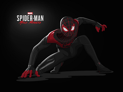 Spider-Man Miles Morales digital illustration digitalart illustration illustrator marvel miles morales poster ps4 ps5 spiderman spidermangame vector illustration vector poster vectorart