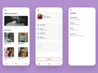 Shopping Settings 007 100daychallenge app dailyui dailyuichallenge design junior minimal settings shopping shopping app ui user userinterface userprofile ux