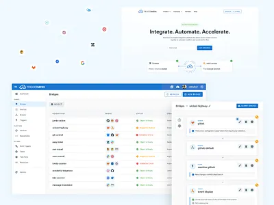 TriggerMesh app dashboad design design system figma interface design layout saas saas website ui design ux web web design webdesign website