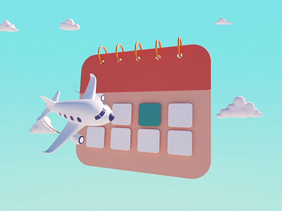 Book your flight 2d 2d animation 3d 3d animation aircraft animation app animation booking calendar calendar animation cloud animation clouds design graphic design loop motion graphics phone sky ui ui animation