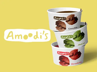 Amoodi's branding design icecream identitydesign logo logo design logodesign rebranding