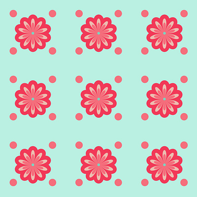 Lovely Flower Pattern branding design flat graphic design illustration illustrator minimal pattern ui vector web