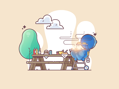 Barbecue adobe adobe illustrator artwork barbecue bbq clean color creative designer dribbble flat flat design graphic design illustration minimal modern portfolio shot vector art