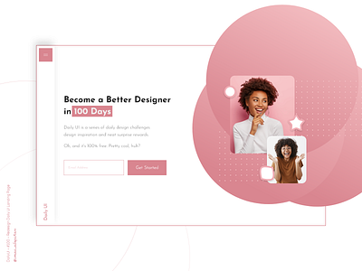 DailyUI Landing Page - 100 Daily UI Challenge daily 100 challenge daily ui dailyui dailyuichallenge design hero hero section landing page minimal minimalism new simple ui design uiux webapp webapp design webapplication webdesign website