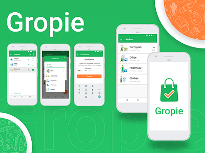 Gropie App app design flat icon minimal perfectorium ui ux