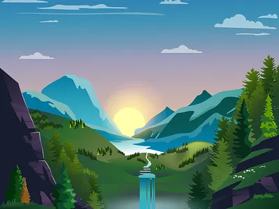 Forest art design flat illustration illustration art vector