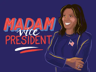 Madam VP design election feminism feminist hand lettering illustration inauguration ipad pro kamala harris lettering portrait procreate typography