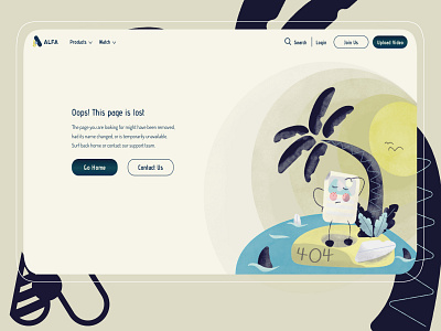 DailyUI #008 - 404 Page is lost 008 adobexd dailyui dailyui008 design error error 404 error message illustration surf ui web design webpage website