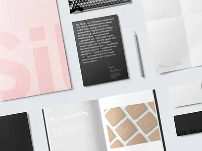 Silk Studio: Stationary brand design brand guidelines brand identity branding flat lay identity logo design logotype minimal print design silk studio