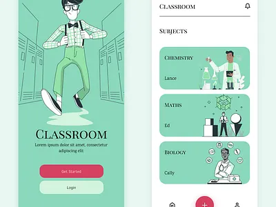Classroom branding design flat minimal ui ui uidesign white