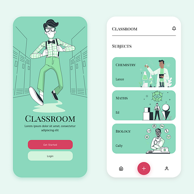 Classroom branding design flat minimal ui ui uidesign white