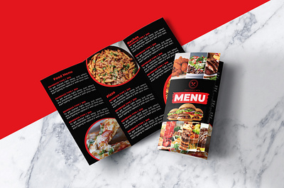 Tri-fold Foom menu design food illustration menu menu card