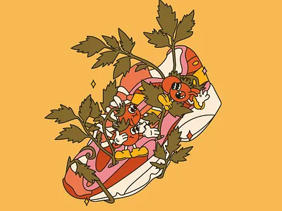 adidas vs nature adidas character character design characters design fashion flat illustraion sneaker sneaker art sneaker illustration stilllife team tomato