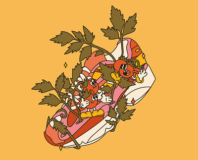 adidas vs nature adidas character character design characters design fashion flat illustraion sneaker sneaker art sneaker illustration stilllife team tomato