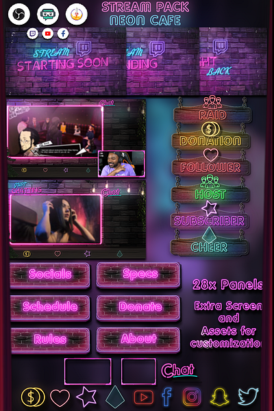 Twitch Neon Overlay Pack animated twitch overlay cute twitch panels neon sign neon twitchoverlay stream graphics twitch twitch overlay twitch overlays twitch streamer twitchbanner twitchgraphics twitchpanels