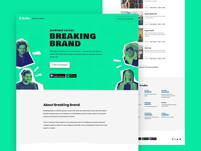 Breaking Brand Podcast Series agency brand branding buffer green idenity logo music no code podcast podcast logo podcasting startup webflow website