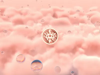 Head in the Clouds 3d 3d logo 3d type branding bubbles c4d cinema4d clouds concept environment landscape logo octane pink puff refraction