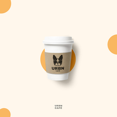 URBN CAFE brand branding coffee coffee cup coffee logo coffee logo design coffee shop design dog dog icon illustration logo logotype