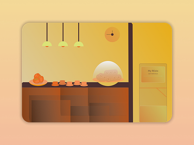 classical restaurant design flat icon illustration