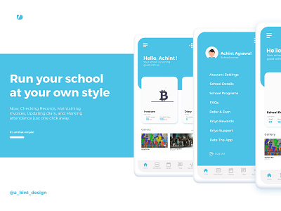 Home page for School App 2020 app design design practice homepage internship school app ui