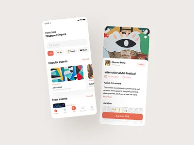 Festivals & Events App app app design design ios ios app minimal mobile mobile app ui ux