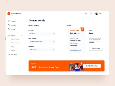 Account Details Dashboard account account details account settings app clean clean ui concept dashboard dashboard app dashboard ui design illustration minimal minimalist simple clean interface ui uidesign userinterfacedesign