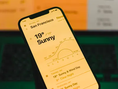 Weather app that is simple and intelligible. app bold branding design forecast grid interface ios lines mobile mobile ui navigation progress ui ux weather weather app