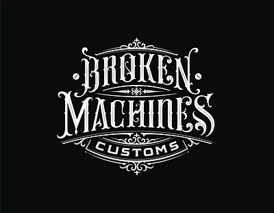 Broken Machines Customs logo branding calligraphy custom type hand lettering handlettering lettering logo logotype type typography vintage