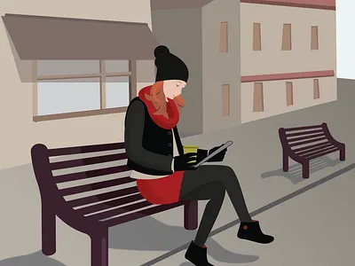 Girl & coffee illustration