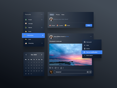 Social Media Components components design figma social media socialmedia ui ui component ui kit ui ux uidesign uiux uxdesign