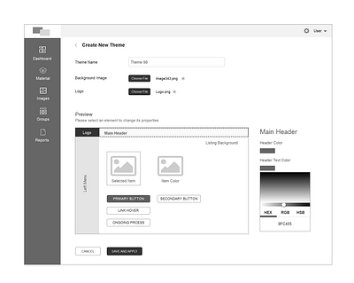 Creating custom theme for admin panel design app interation design prototype ux wireframe design