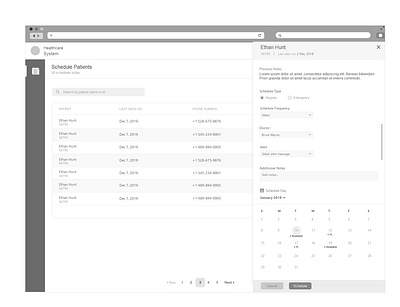 Healthcare schedule schedule app schedule patient schedule patient schedule wireframe scheduling wireframes website ux wireframe design