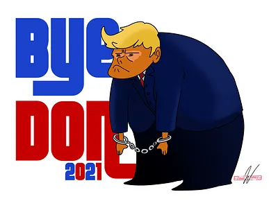 "Bye Don" 2021 2021 biden branding concept art cute design digital doodle funny illustration logo photoshop politics president sketch tablet trump