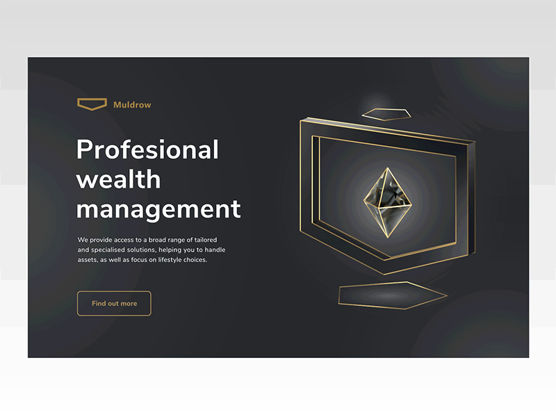 Private banking website 3d 3d animation animated gif animation bank banking design diamond gif golden private equity shield website