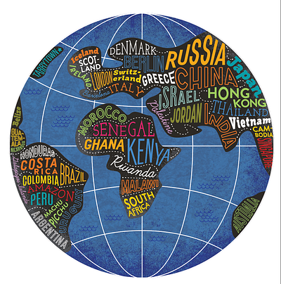 Hackley School Globe earth globe map texture typography