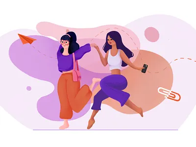 Walking with Her Illustration character design illustration procreate