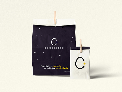 Eggclipse - brunch bar branding - paper bags bar bistro brand branding branding design breakfast brunch eclipse egg eggclipse eggs outerspace paper bag paper bags restaurant solar solar eclipse solar system visual identity visual identity design