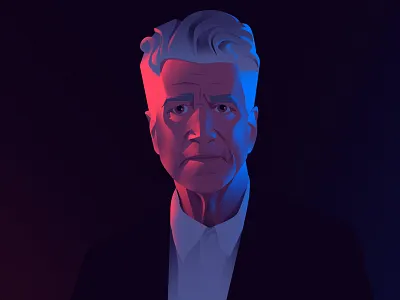 David Lynch turns 75 david lynch design flat illustration light man portrait vector