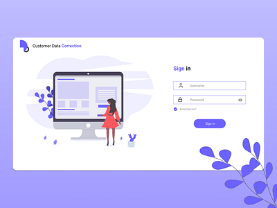 Customer Data Correction - Dashboard Website - Website dashboard dashboard app dashboard design dashboard ui login login design login page login screen ui ux website website design